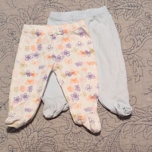 Child of Mine Baby Pants Set - Blue and Butterfly Print